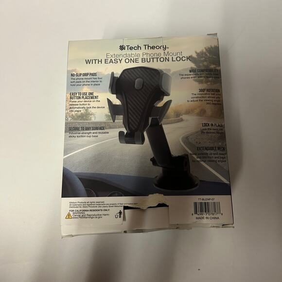 New Tech Theory Extendable Phone Dashboard Mount w Easy One Button Lock - Picture 4 of 6